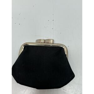 Handbag Women's Black Silver Kiss Lock Change Card Holder Coin Clutch Wallet